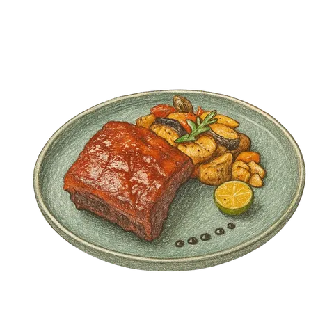American Charcoal-Grilled Pork Ribs